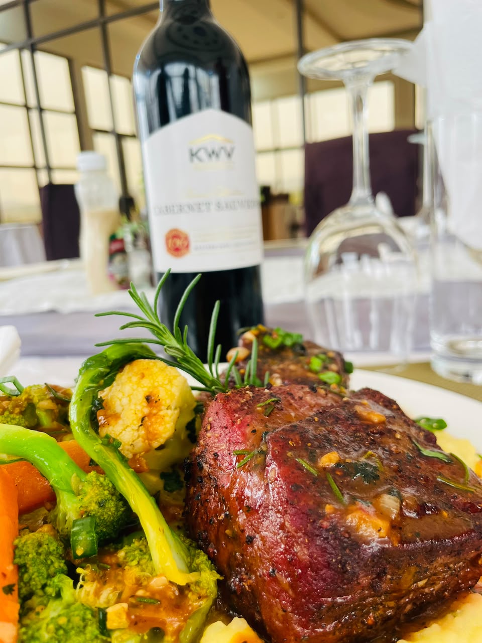 Grilled beef with vegetables