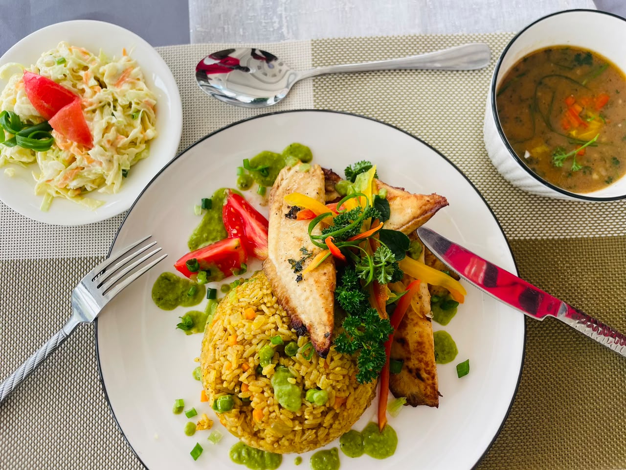 Rice plate with grilled chicken